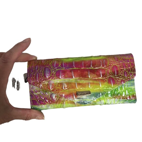 Brahmin LARGE Duxbury Satchel Delight Croc Leather Bag + Wallet + CC Holder NEW - Picture 9 of 13